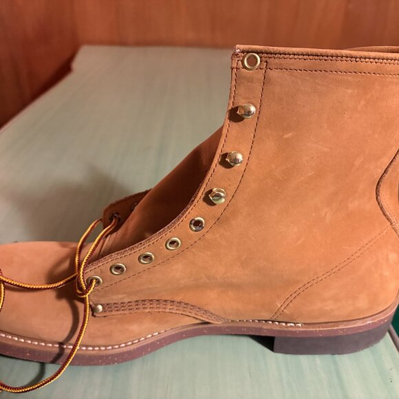 NEW Mens Field & Forest Beckman Style Tan Cork Sole Boots Size 14 D USA Made main image 4